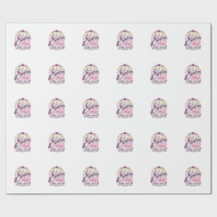 Papier Cadeau Licorne s'étirant dans mon magnifique fond blanc s