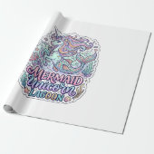 Papier Cadeau Licorne Sirène Licorne Lagune Conception Graphique (Déroulé)