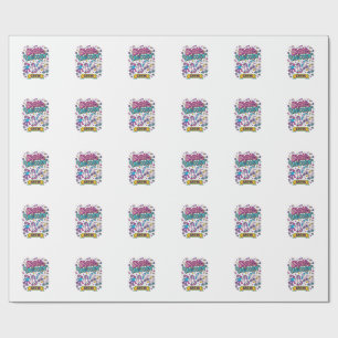 Papier Cadeau Licorne Skater Licorne Crew Rétro Style Imprimé su