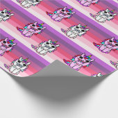 Papier Cadeau Licornes Fantastiques Rose Violet Conte de Fées (Coin)