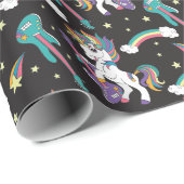 Papier Cadeau Licornes Rock N (Coin rond)