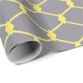 Papier Cadeau Lien de chaîne gris et jaune moderne et tendance (Coin rond)