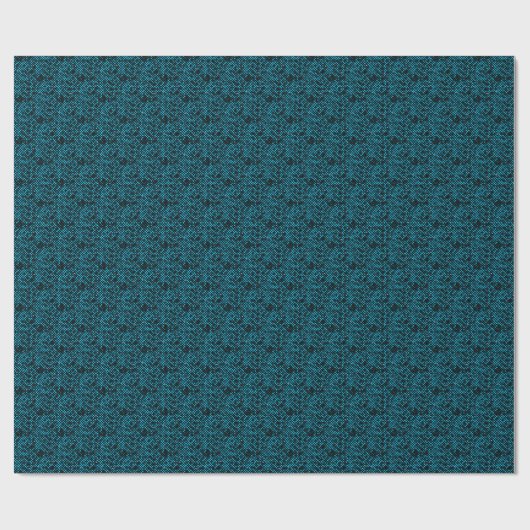 Papier Cadeau Lier Pixels Motif 01.LBlue. BG noir (Plat)