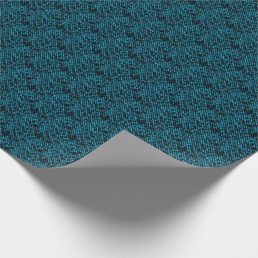 Papier Cadeau Lier Pixels Motif 01.LBlue. BG noir (Coin)