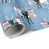 Papier Cadeau L'Iggy de Noël Greyhounds italien dans l'enveloppe (Coin rond)