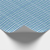 Papier Cadeau Light Blue Checkered Plaid Pattern Background (Coin)