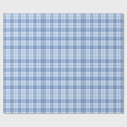 Papier Cadeau Light Blue Windowpane Plaid (Plat)