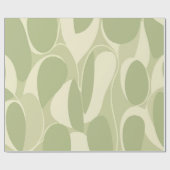 Papier Cadeau Light Green and Beige Abstract Circle Pattern (Plat)
