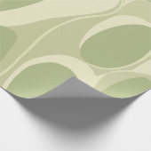 Papier Cadeau Light Green and Beige Abstract Circle Pattern (Coin)