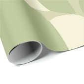 Papier Cadeau Light Green and Beige Abstract Circle Pattern (Coin rond)