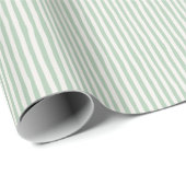Papier Cadeau Light Green & Ivory Wonky Stripes (Coin rond)