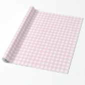 Papier Cadeau Light Pink Plaid Elegant 50th Birthday Gift Wrap (Déroulé)