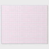 Papier Cadeau Light Pink & White Plaid 50th Birthday Gift Wrap (Plat)