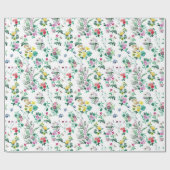 Papier Cadeau Light Pretty Summer Floral Pattern (Plat)