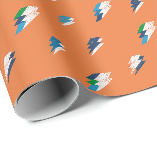Papier Cadeau Lightning Bold Imprimer sur orange (Coin rond)