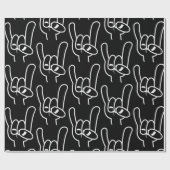 Papier Cadeau Ligne blanche de Devil Horns (Plat)