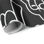 Papier Cadeau Ligne blanche de Devil Horns (Coin rond)