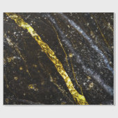 Papier Cadeau Ligne brillante or noir chic abstrait (Plat)