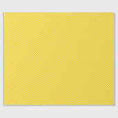 Papier Cadeau Ligne Chevron Blanc sur Jaune doré |XL| (Plat)