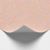 Papier Cadeau Ligne Chevron brillant orange sur blanc (Coin)