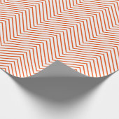 Papier Cadeau Ligne Chevron brillant orange sur blanc |XL| (Coin)