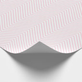 Papier Cadeau Ligne Chevron rose clair sur blanc |XL| (Coin)
