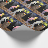 Papier Cadeau Ligne Danser Les Femmes Avec Un Signal De Prudence (Coin)