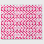 Papier Cadeau Ligne de coeur rose joueuse (Plat)