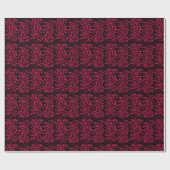 Papier Cadeau Ligne de jardin de minuit Raspberry Bloom (Plat)