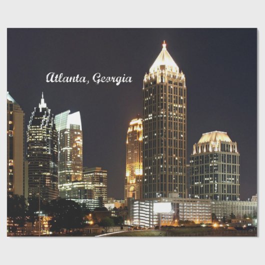 Papier Cadeau Ligne d'horizon d'Atlanta, Géorgie (Plat)