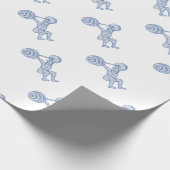 Papier Cadeau Ligne mono de levage d'haltère de haltérophile (Coin)