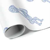 Papier Cadeau Ligne mono de levage d'haltère de haltérophile (Coin rond)