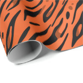 Papier Cadeau Ligne Orange Tiger (Coin rond)
