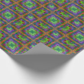 Papier Cadeau ligne psychédélique ondulée multicolore (Coin)