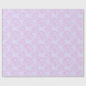 Papier Cadeau Ligne rose Motif à fleurs dessiné sur papier mauve (Plat)