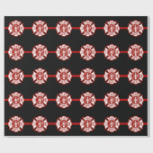 Papier Cadeau Ligne rouge mince de croix maltaise de (Plat)