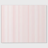 Papier Cadeau Ligne rouge mince rayure sur le blanc ou la (Plat)