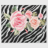 Papier Cadeau Ligne Tiger Rose de luxe tendance (Plat)