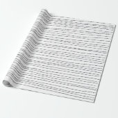 Papier Cadeau Lignes à rayures à main papier noir et blanc (Déroulé)