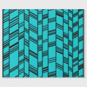 Papier Cadeau Lignes Art Déco Bleu (Plat)