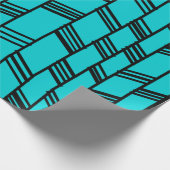 Papier Cadeau Lignes Art Déco Bleu (Coin)