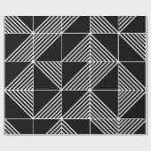Papier Cadeau Lignes Art Déco Noir (Plat)