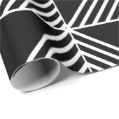 Papier Cadeau Lignes Art Déco Noir (Coin rond)