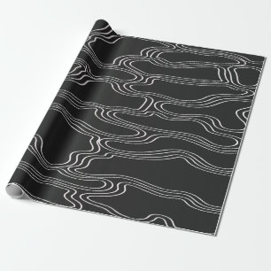 PAPIER CADEAU LIGNES BLANCHES FORMES MOTIF