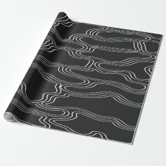 PAPIER CADEAU LIGNES BLANCHES FORMES MOTIF