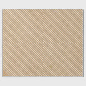 Papier Cadeau Lignes blanches simples sur Faux Rustique Brown Kr (Plat)