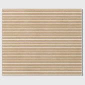 Papier Cadeau Lignes blanches simples sur kraft brun rustique fa (Plat)