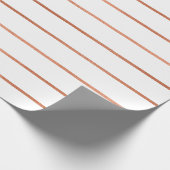 Papier Cadeau Lignes Blancs Blancs Rose Rose Or (Coin)