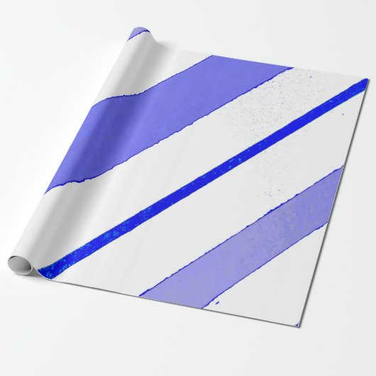 Papier Cadeau Lignes bleues (Déroulé)