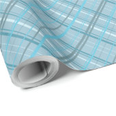 Papier Cadeau Lignes bleues sur base bleu Dusty Simple Versatile (Coin rond)